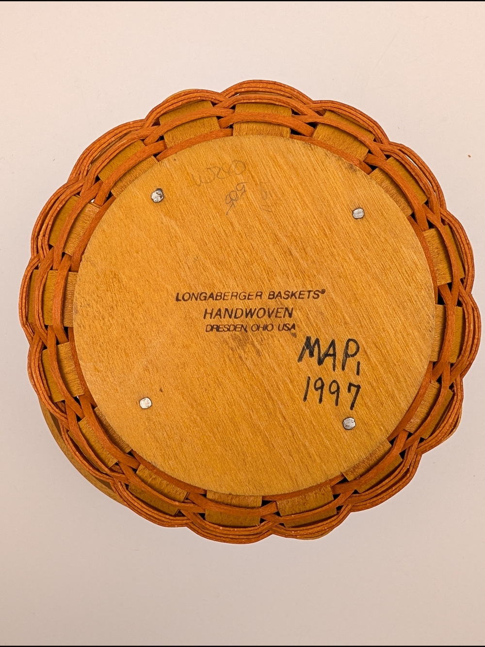 Longaberger Little Pumpkin Basket/Stem Lid/Leaves Liner/Protector, Vintage 1997 - Picture 2 of 10